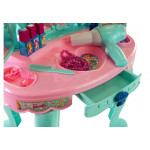 Toaletný stolík Beauty Set so zrkadlovým svetlom modro-ružový